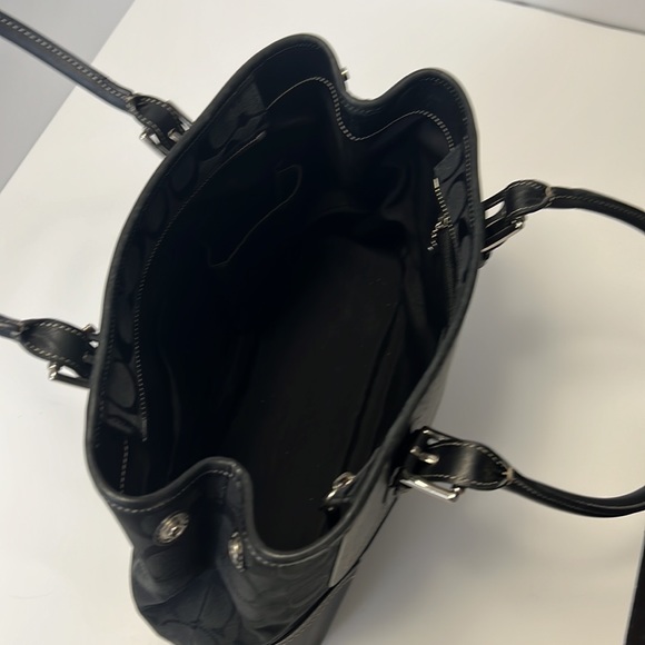 Authentic Coach Black Signature tote F11220 - Picture 6 of 16